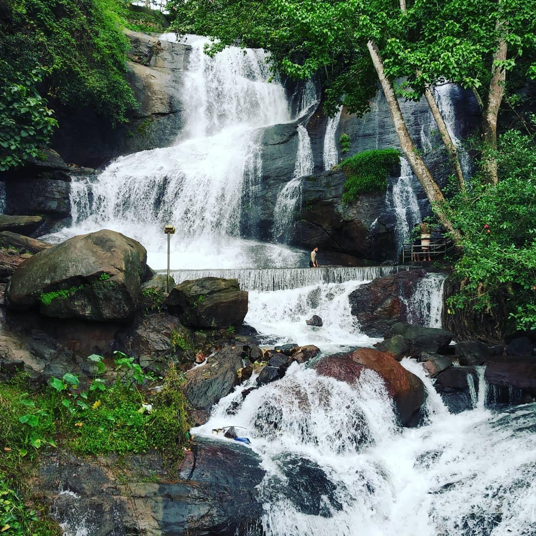 The waterfall originates from Mannathur Hill 